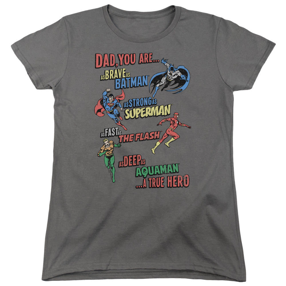 Justice League Dad Hero Womens T-Shirt