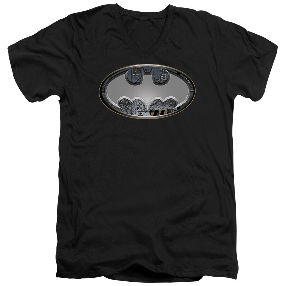 Batman Steel Wall Shield V-Neck T-Shirt