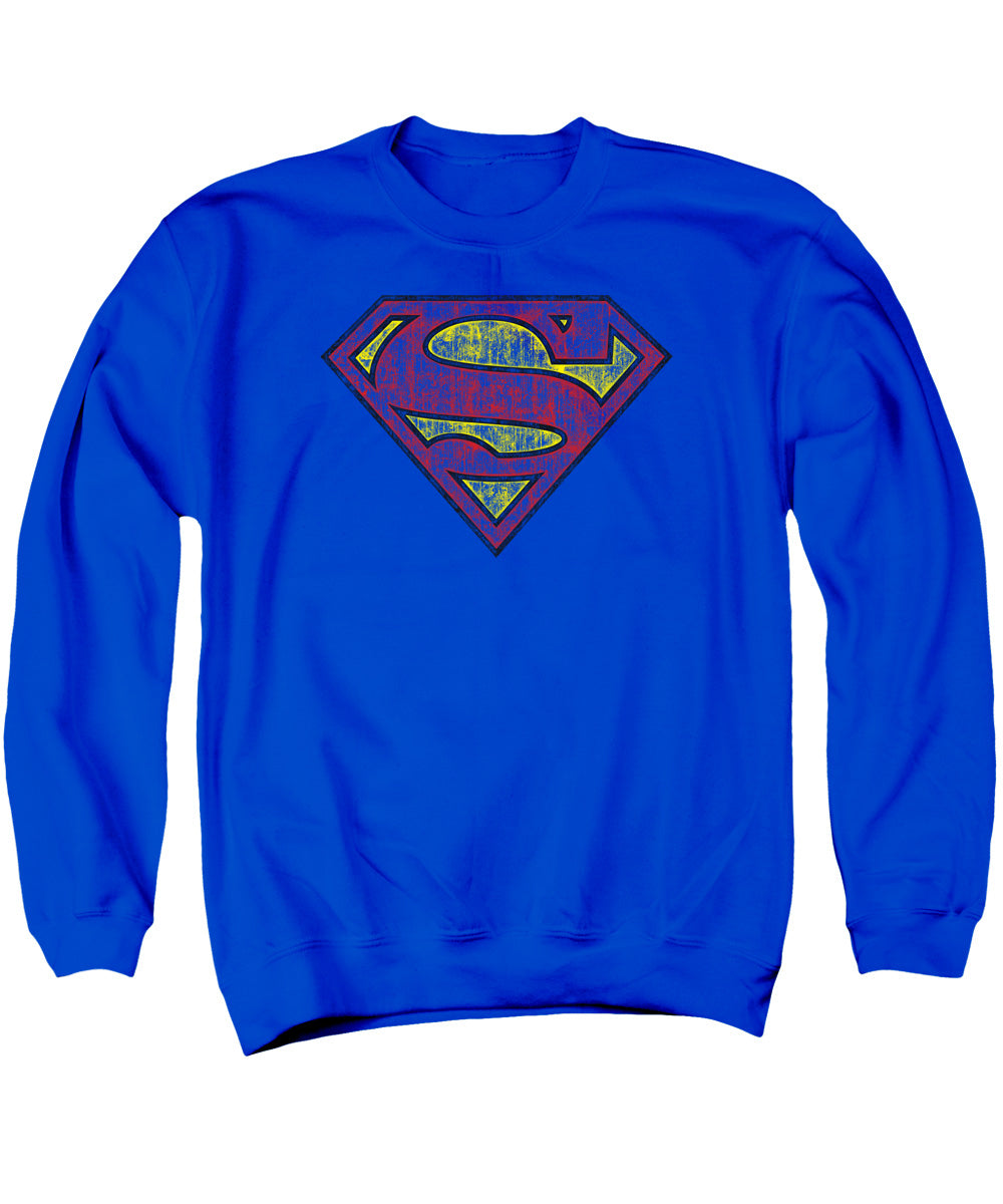 Superman Tattered Shield Crewneck Sweatshirt