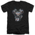 Superman V Twin Logo V-Neck T-Shirt