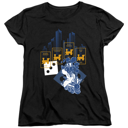 Monopoly The True Railroad Tycoon No Logo Womens T-Shirt