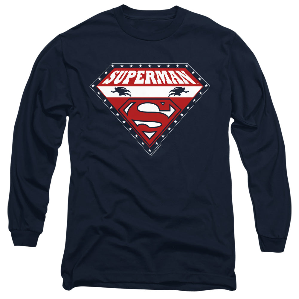 Superman for President Navy Long Sleeve T-Shirt