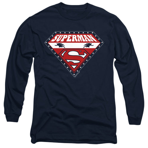Superman for President Navy Long Sleeve T-Shirt