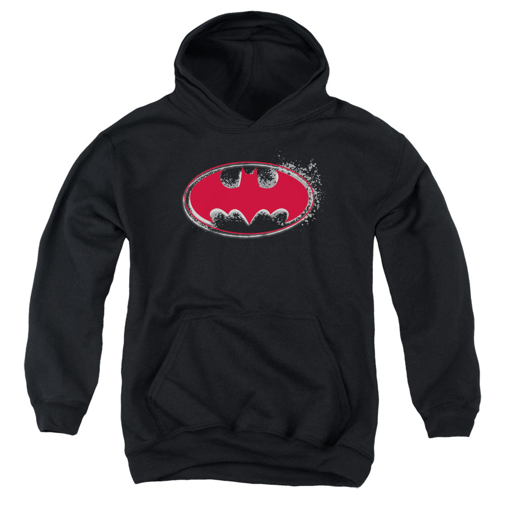 Batman Hardcore Noir Bat Logo Youth Hoodie