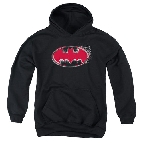 Batman Hardcore Noir Bat Logo Youth Hoodie