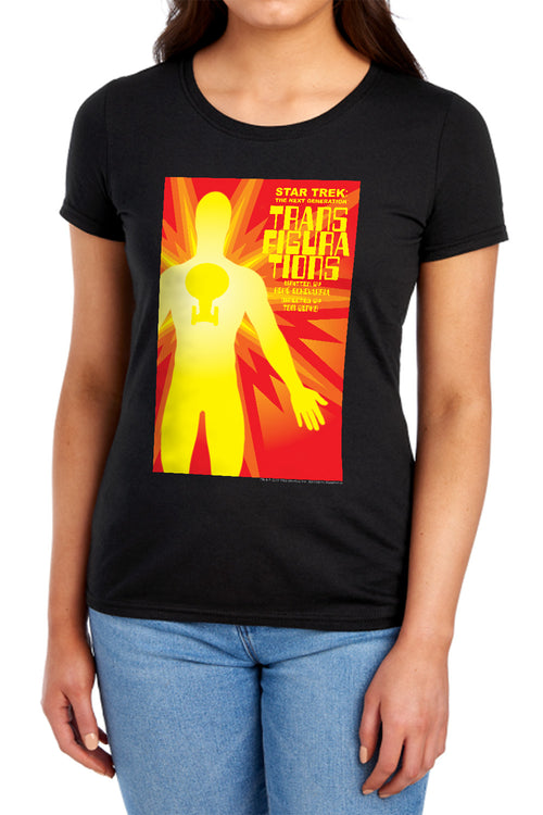 Star Trek Transfigurations Black Womens T-Shirt