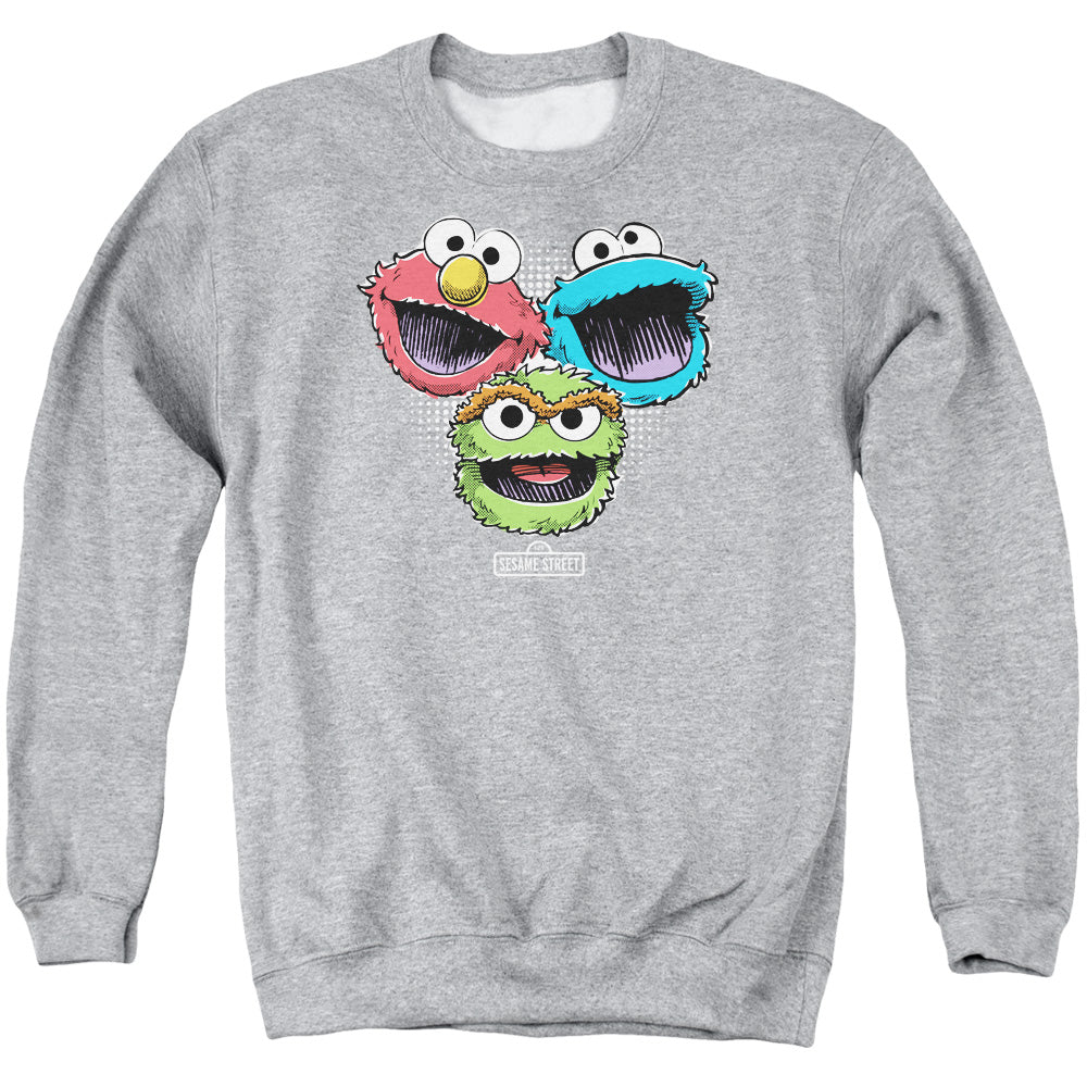 Sesame Street Halftone Heads Crewneck Sweatshirt