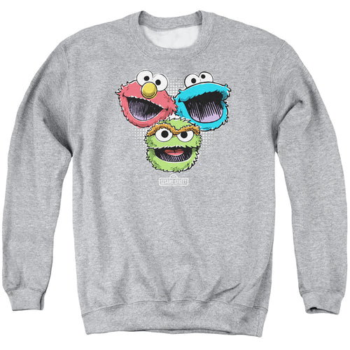 Sesame Street Halftone Heads Crewneck Sweatshirt