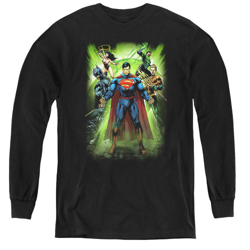 Justice League Power Burst Youth Long Sleeve T-Shirt
