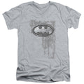 Batman Rivited Metal Logo V-Neck T-Shirt
