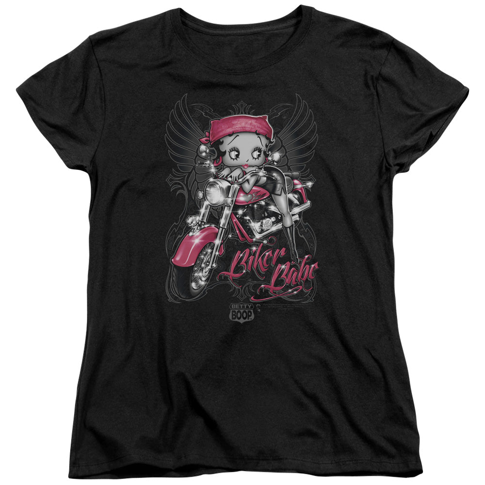 Betty Boop Biker Babe Womens T-Shirt