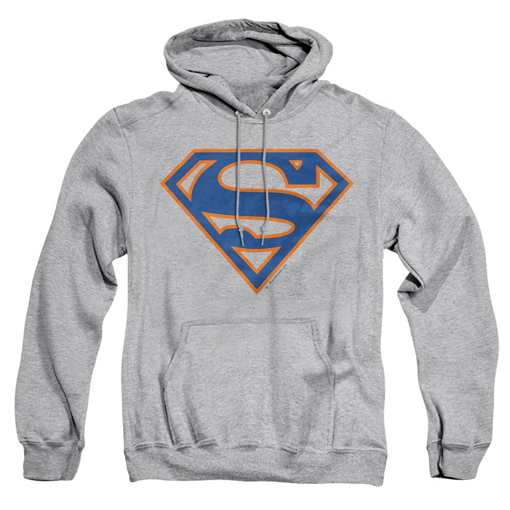 Superman Blue & Orange Shield Athletic Heather Pullover Hoodie