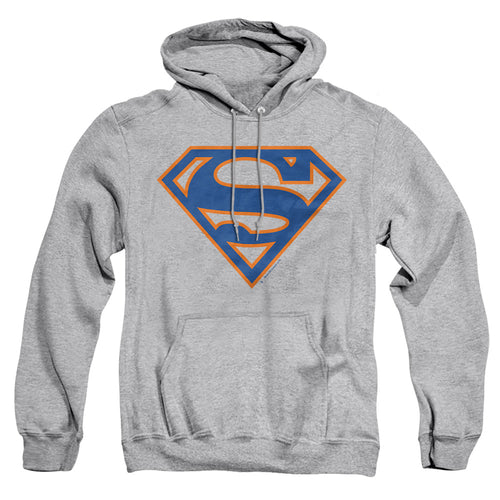 Superman Blue & Orange Shield Athletic Heather Pullover Hoodie