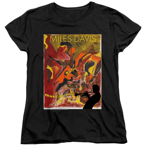 Miles Davis Music Is an Addiction Womens T-Shirt