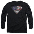 Superman All American Shield Black Long Sleeve T-Shirt