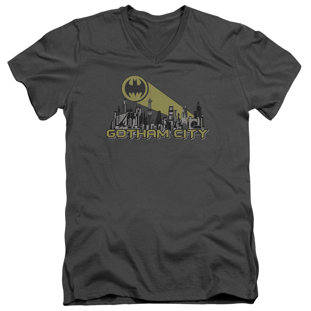 Batman Gotham Skyline V-Neck T-Shirt
