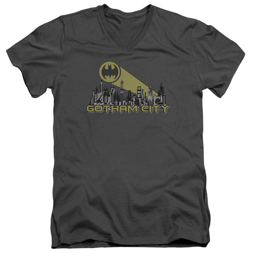 Batman Gotham Skyline V-Neck T-Shirt