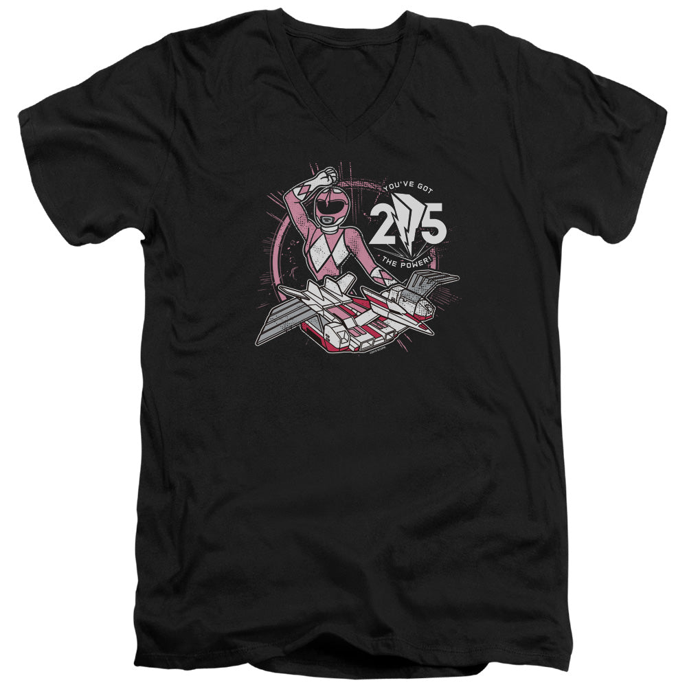 Mighty Morphin Power Rangers Pink 25 V-Neck T-Shirt