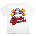 Wonder Woman Stance Script on White Youth/Toddler T-Shirt