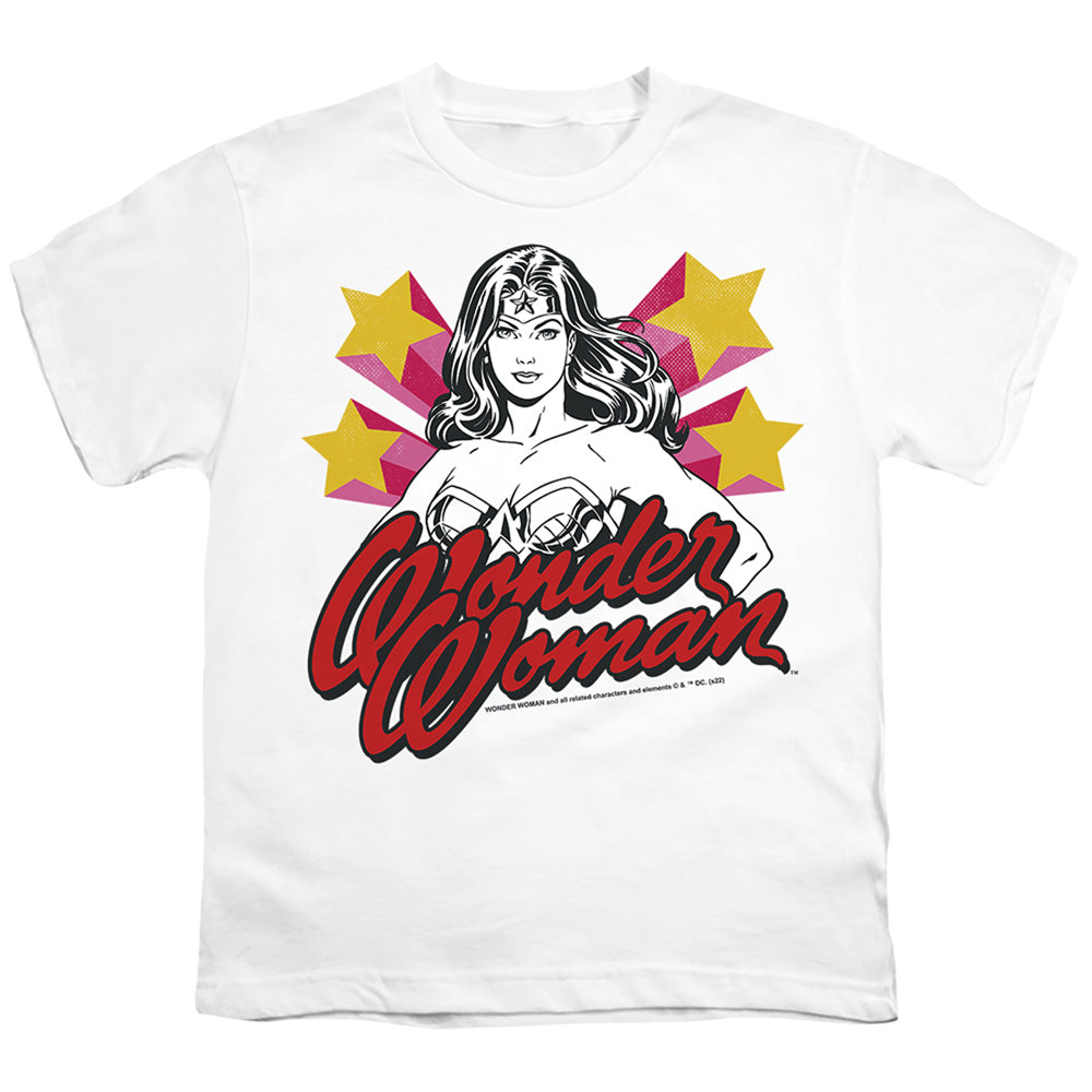 Wonder Woman Stance Script on White Youth/Toddler T-Shirt