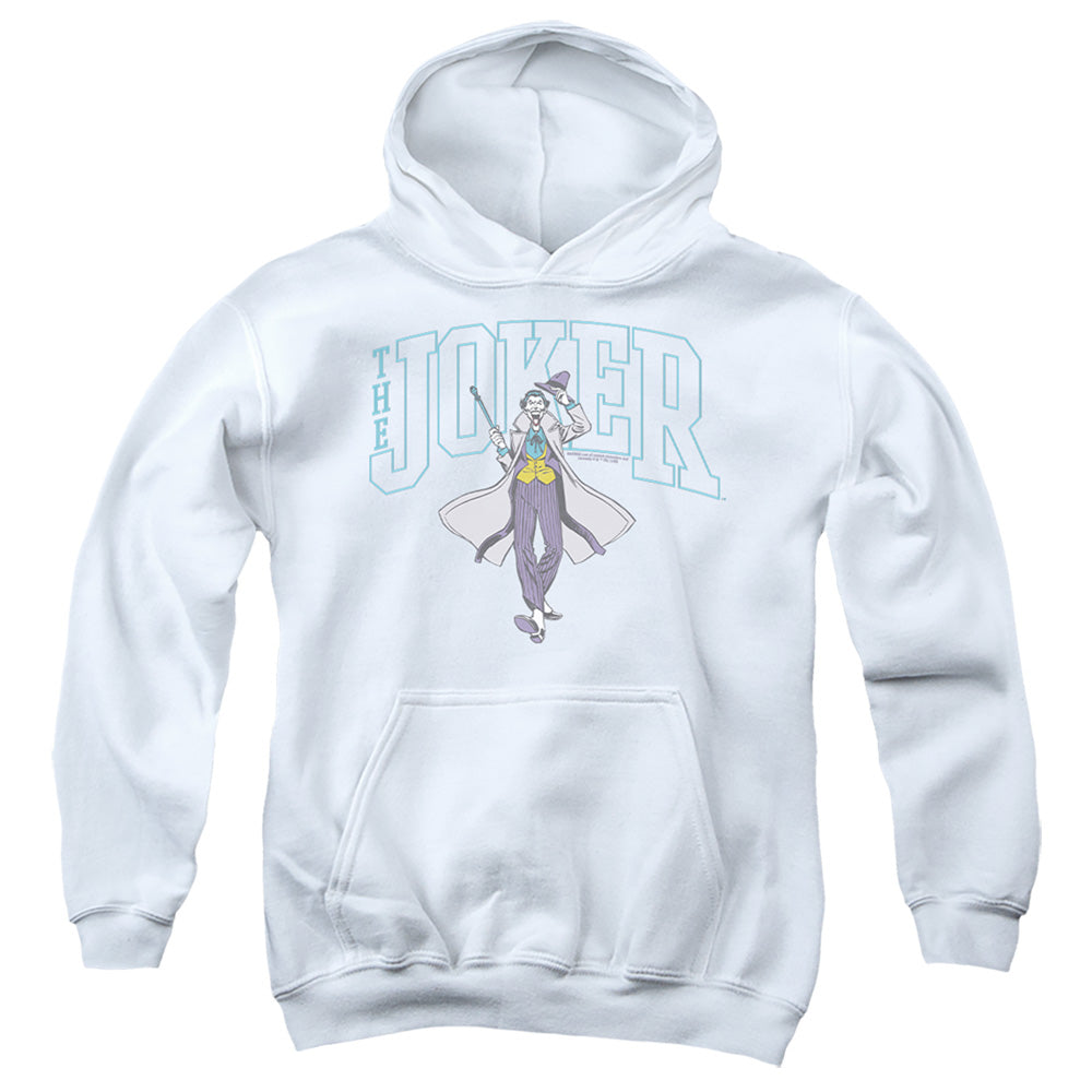 The Batman Joker Varsity on White Youth Hoodie