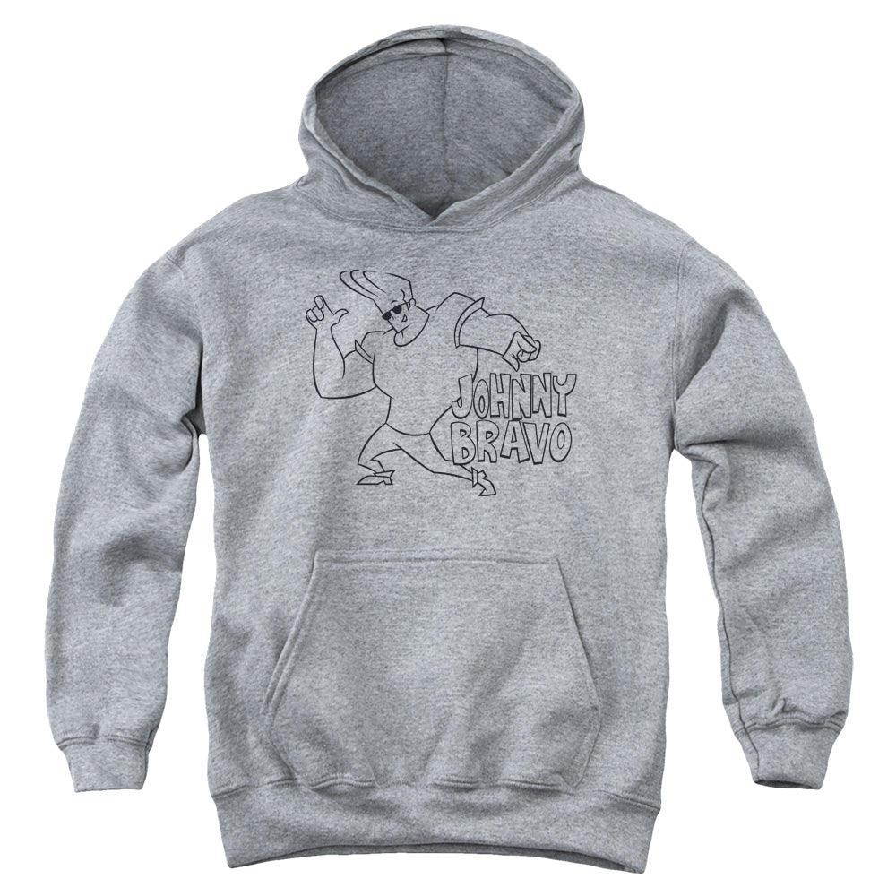 Johnny Bravo Jb Line Art Youth Hoodie