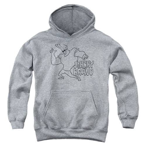 Johnny Bravo Jb Line Art Youth Hoodie