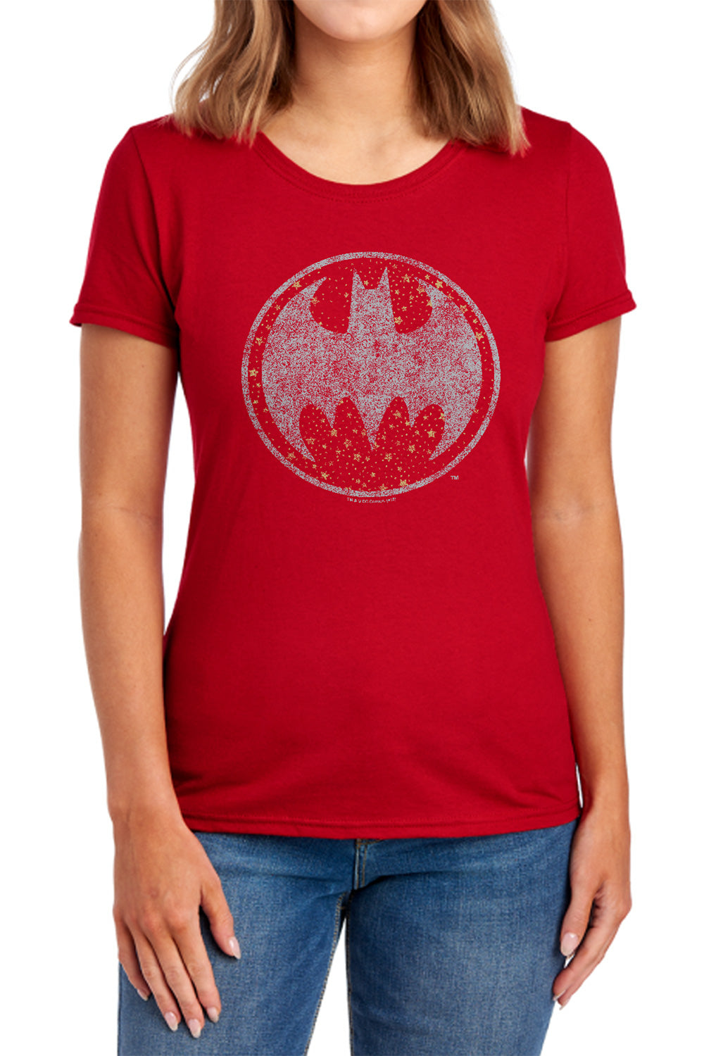 Batman Starry Night Shield Womens T-Shirt