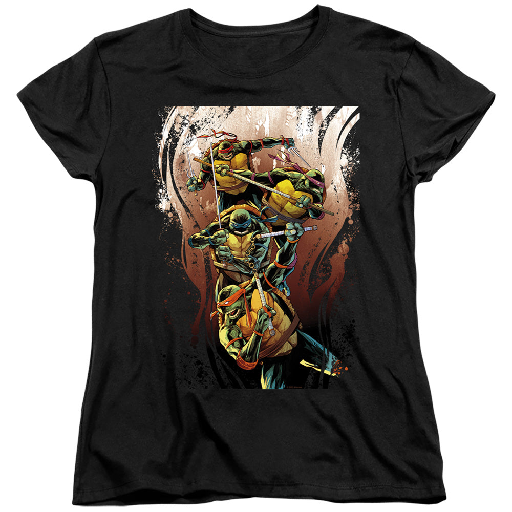 Teenage Mutant Ninja Turtles Earthy Rainbow Warriors Womens T-Shirt