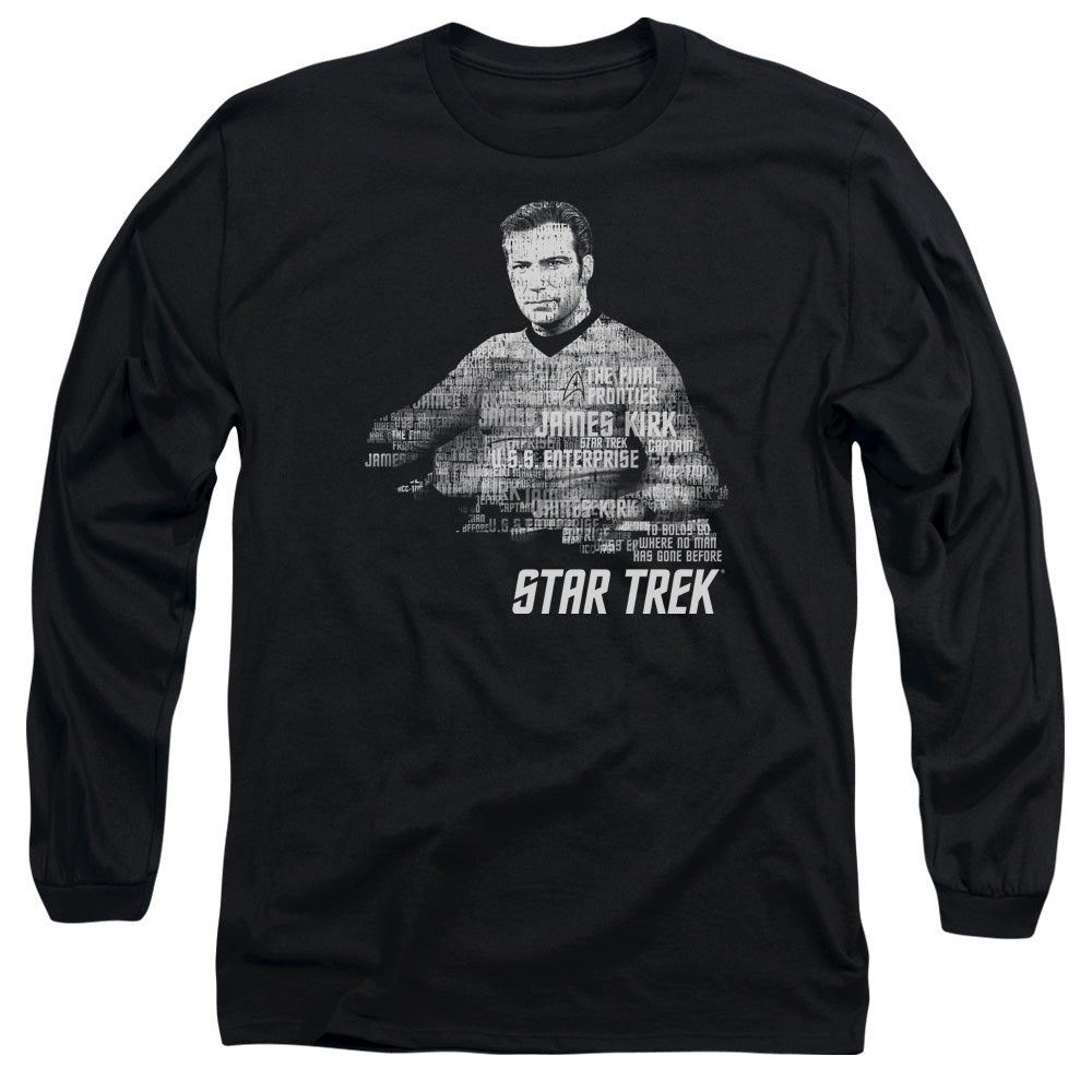 Star Trek Kirk Words Black Long Sleeve T-Shirt