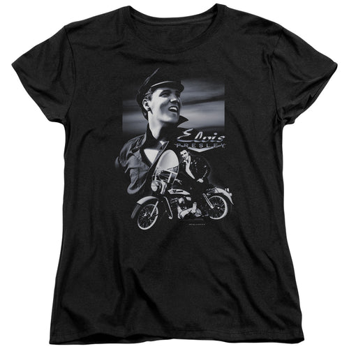 Elvis Presley Motorcycle Womens T-Shirt