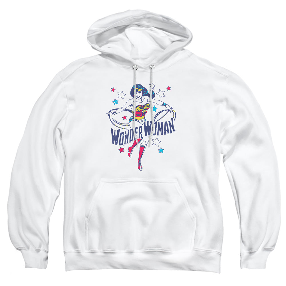 Wonder Woman Wonder Stars White Pullover Hoodie