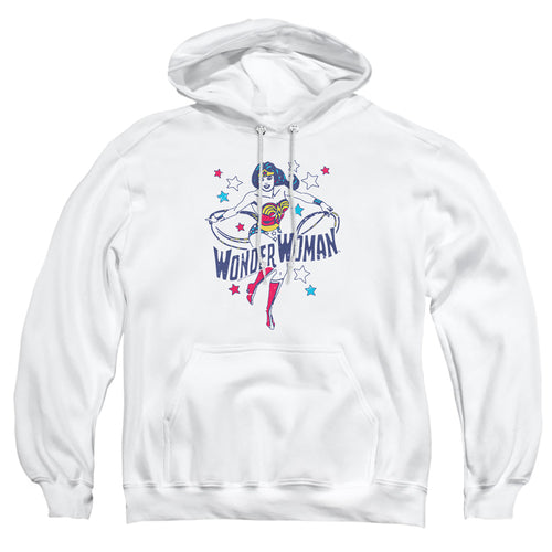 Wonder Woman Wonder Stars White Pullover Hoodie