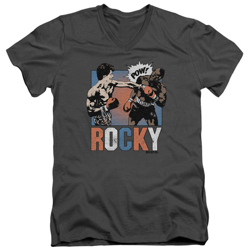 Rocky Pow Charcoal V-Neck T-Shirt