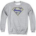Superman Maize & Blue Shield Athletic Heather Crewneck Sweatshirt
