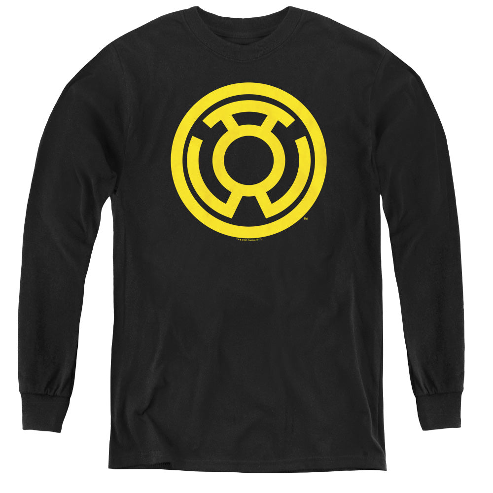Green Lantern Yellow Emblem Youth Long Sleeve T-Shirt