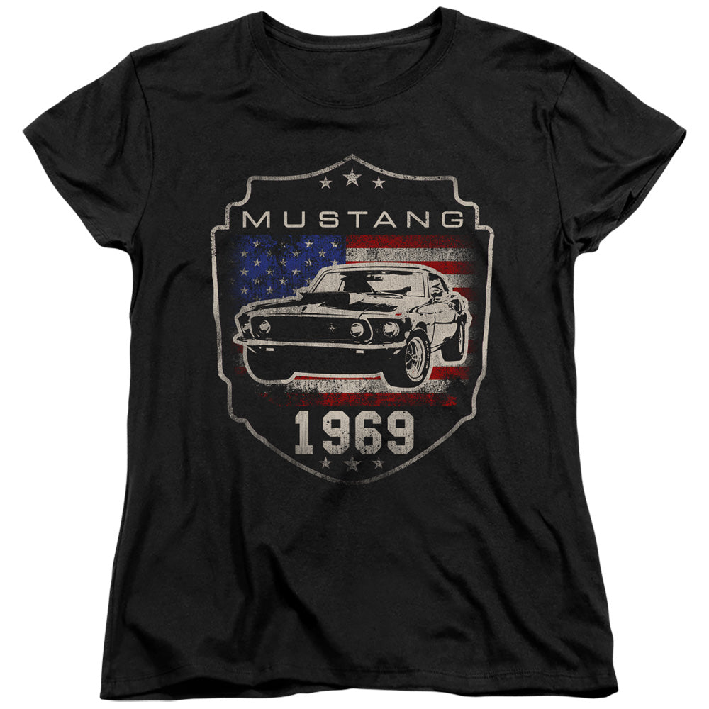 Ford Mustang 1969 Flag Womens T-Shirt