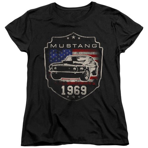 Ford Mustang 1969 Flag Womens T-Shirt