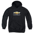 Chevy Bowtie Stacked Black Youth Hoodie