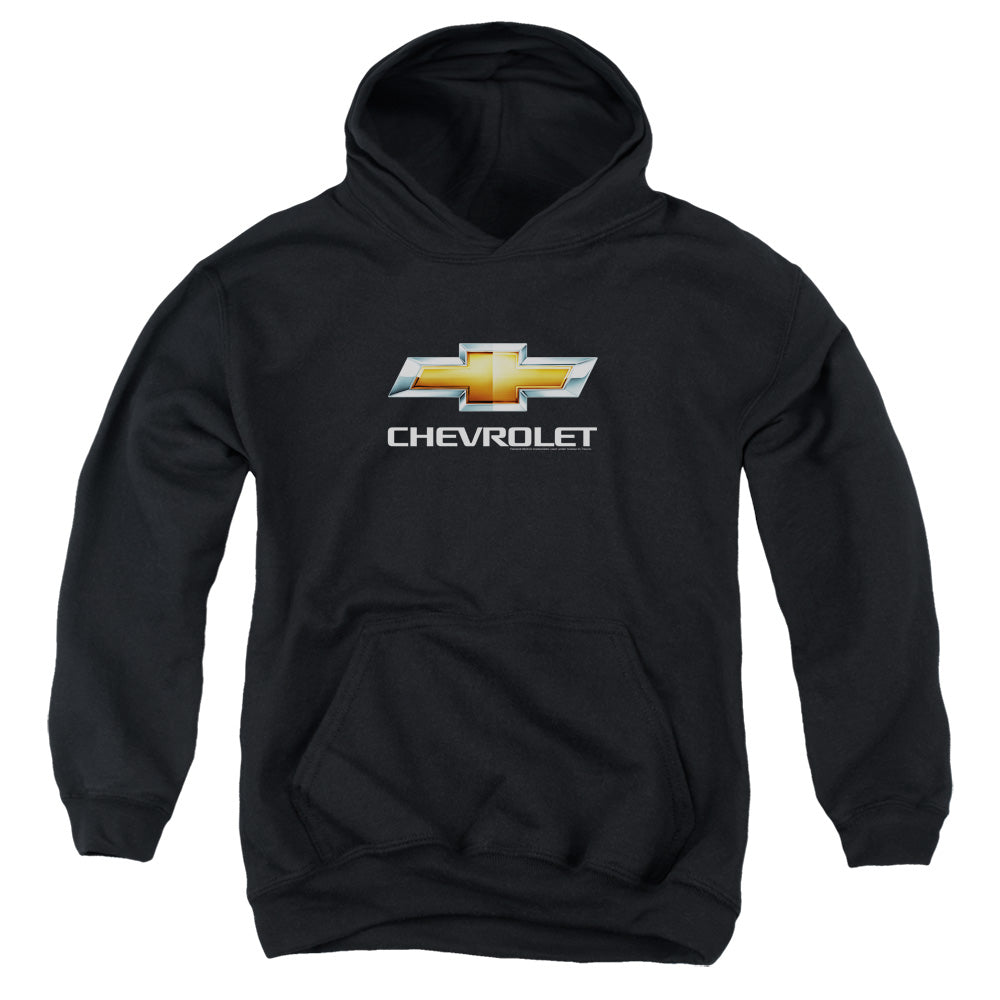 Chevy Bowtie Stacked Black Youth Hoodie