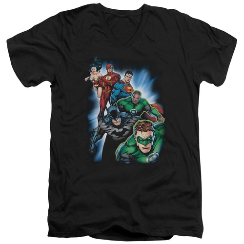Justice League Heroes Unite V-Neck T-Shirt