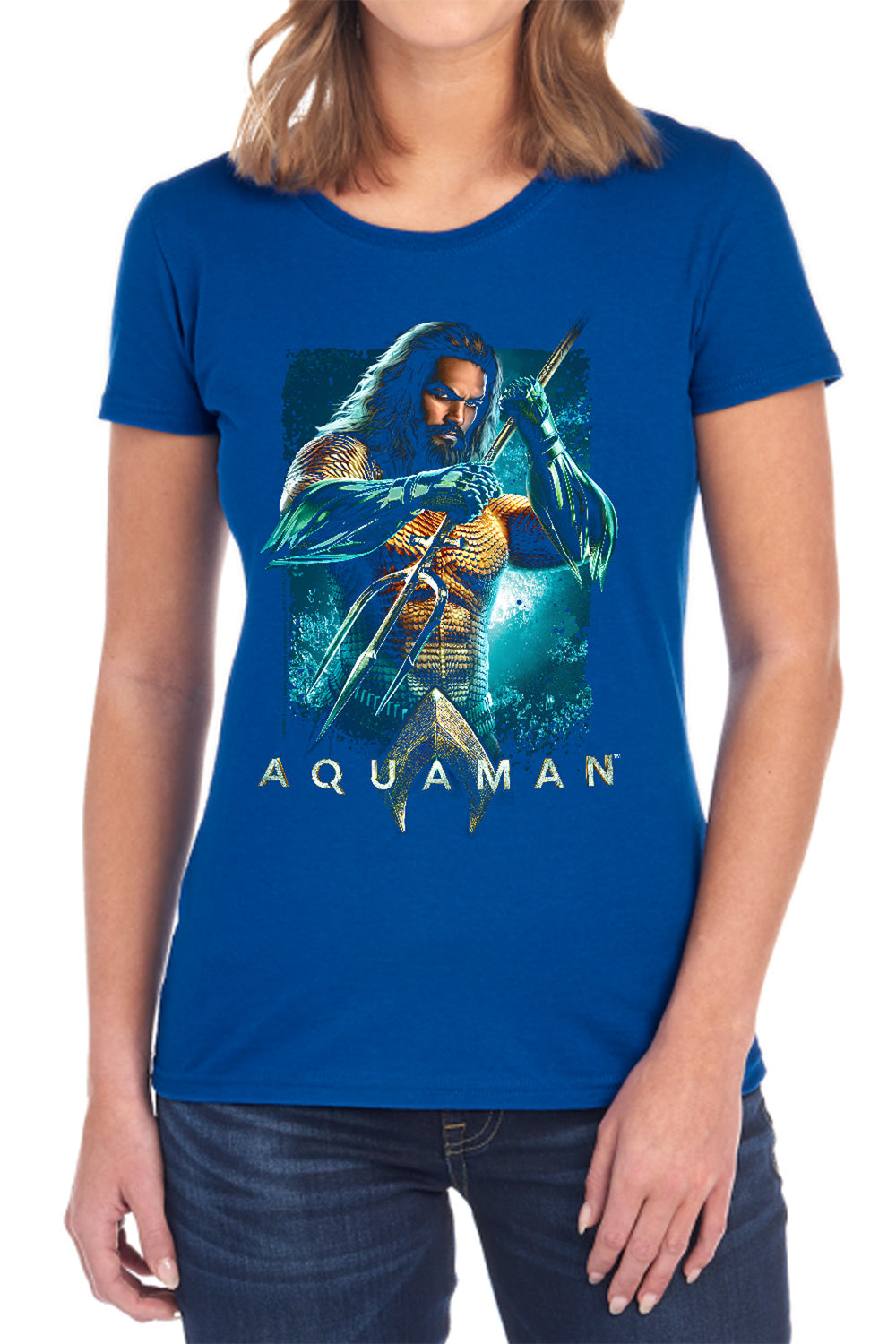 Aquaman Trident Womens T-Shirt