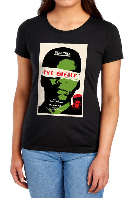Star Trek The Enemy Black Womens T-Shirt