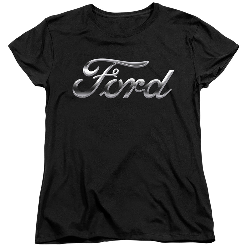 Ford Chrome Ford Logo Womens T-Shirt