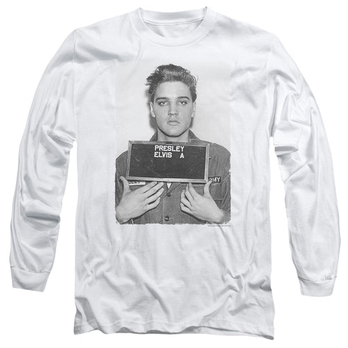 Elvis Presley Army Mug Shot Long Sleeve T-Shirt