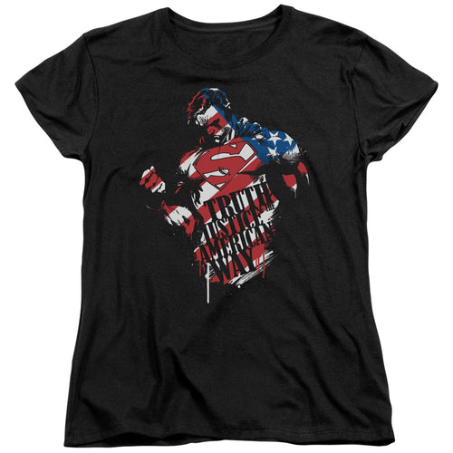 Superman The American Way Text Womens T-Shirt