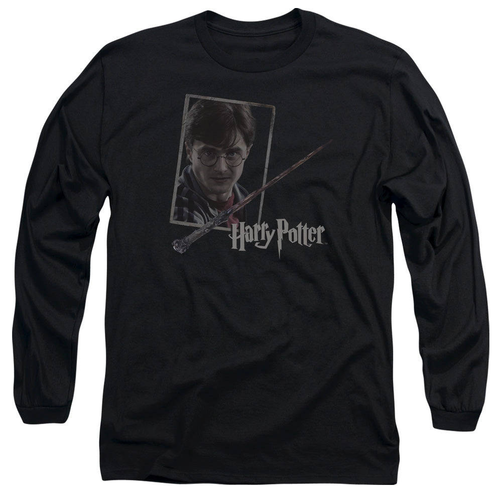 Harry Potter Harrys Wand Portrait Long Sleeve T-Shirt