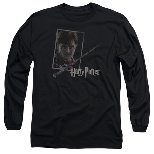 Harry Potter Harrys Wand Portrait Long Sleeve T-Shirt