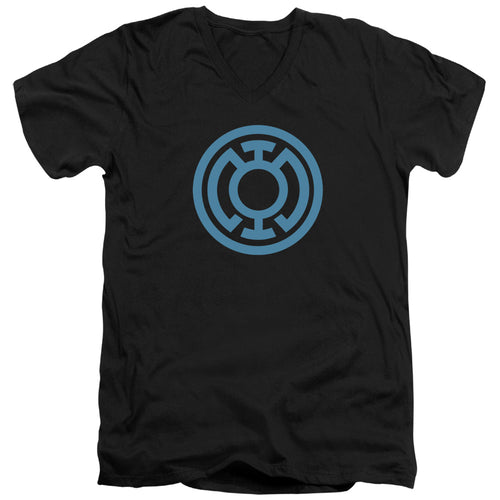 Green Lantern Lt Blue Emblem V-Neck T-Shirt