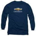 Chevy Bowtie Stacked Navy Long Sleeve T-Shirt